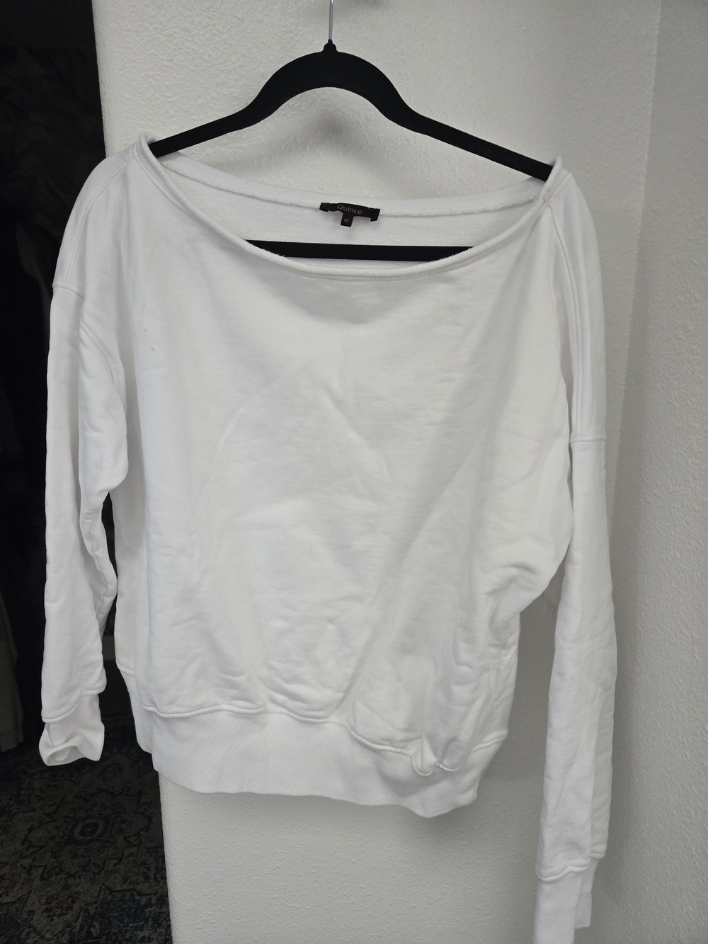 Quince Organic French Terry Off-Shoulder Sweatshirt